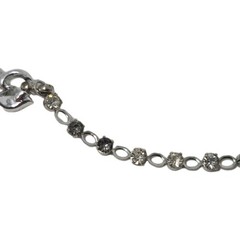 Rhodium Plated Clear Crystal Choker Necklace 15.5 Inches Vintage Leaves Unsigned