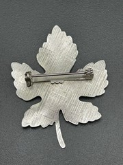 Silver Tone Maple Leaf Brooch