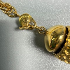 Vintage Monet Gold Tone Long Acorn Station Bead Rope Chain Necklace 33″