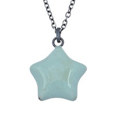 Vintage Sterling Silver 925 Blue Star Reversable Pendant Necklace 16″-18″
