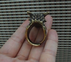 Solid Brass Fierce Dragon Claw Ring Vintage Style 21MM – US 11