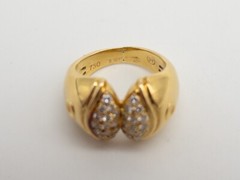 Signed MOVADO $5450 1ct VS F IDEAL CUT Diamond 18k Yellow Gold Band Ring 11g