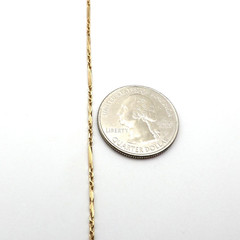 Art Deco Solid 10k Yellow Gold Cable Bar Link Chain Necklace 16in