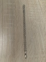 Vintage Italian 925 Sterling Silver Flat Panther Link Bracelet-7 inches Long