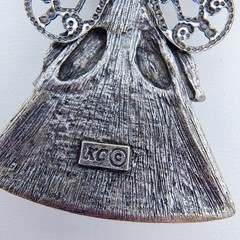 Vintage Kenneth Cole Angel Brooch Silver Tone Celestial Guardian Y2K Whimsy