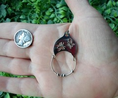 Vintage MONET – silver tone – cutout BUTTERFLY – charm holder – PENDANT