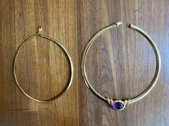 Vintage Joan Rivers Gold Omega 10 Color Interchangeable Necklace 2 chains W/Box