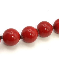 Vintage Monet Bright Red Lucite Bead Single Strand Necklace 25 in