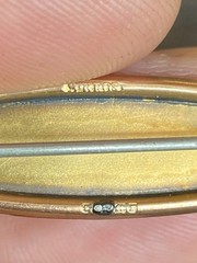 English Sydenham Brothers Sterling Hallmark Gold Filled 9k Top BABY Brooch c1900