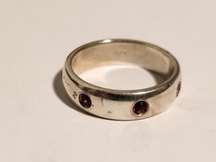 Vintage Sterling Silver, 0.925, Ring, sz 6, Pink Gemstones