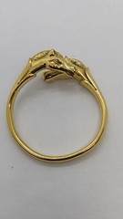 HERMES Double Horse Gold Toned Bangle Bracelet