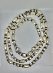 Vikki Carr Necklace Strass Faux Pearl Crystal Certificate Of Authenticity 54″