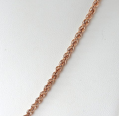 Vintage Solid 14K Rose Gold Chain Twist Rope 22″ Long Jewelry 2mm Wide 3.3 grams