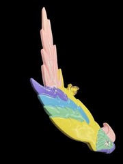 Vintage Parrot Brooch Colorful Plastic Bird Pin Pink Yellow Green Statement
