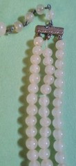 Vintage JAPAN Signed Multi Stranded GLASS Beaded Choker Necklace in Silver Tone