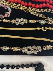 VTG NECKLACE LOT Rhinestones AB Pink Clear Red Black Gold Tone VOGUE NAPIER