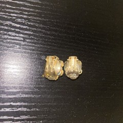 Vintage Gold Tone Blue and White West Germany Clip On Earrings
