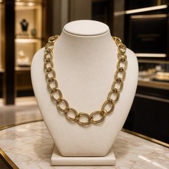 Unbranded Chunky Double Link Collar Necklace Toggle Clasp Maximalist Mob Wife
