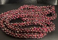 Vintage Natural Garnet Beaded 32” Necklace Endless