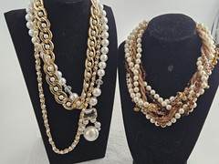Estate Necklace Lot Beaded Carol Lee Original Box Mixed Materials And Styles