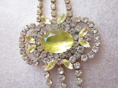 RHINESTONE VINTAGE AMAZING BEAUTIFUL CZECH HANDMADE BRACELET ”M+S” B123