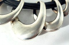 Vtg Sterling Silver MODERNIST Big Collar Necklace Lot 16.5-19.5″ Adjustble