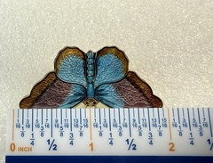 Vintage Hroar Prydz NORWAY Sterling Silver Enamel Butterfly Brooch Pin