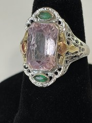 Antique 1920’s-1930’s Ladies 14K White Gold Art Deco Beautiful Filigree Ring-Sz6