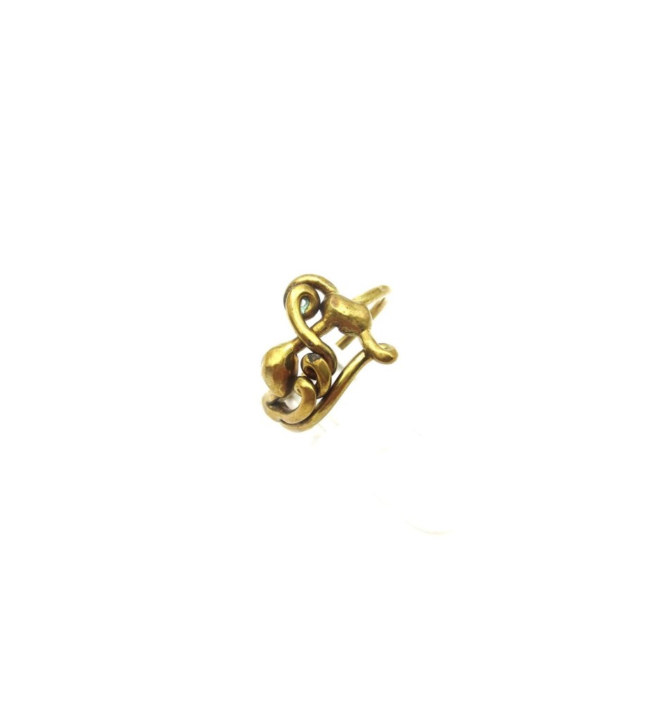 VTG MCM Bronze Brass Brutalist Abstract Twist Size 8.5 Ring Unisex 1970s