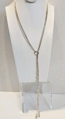 Sterling liquid silver lariat necklace Shube Dakota West