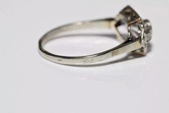 2.35Ct Art Deco Style Lab Created Diamond Engagement 14K White Gold Finish Ring