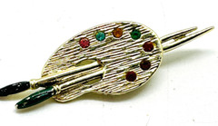 Exceptional Vtg Lot 7 Rhinestone Faux Pearl Brooches, Liz Claiborne Heart Etc.