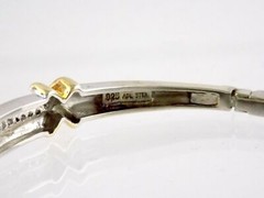 Abraham David Lowenstark Sterling Silver Diamond Hinged Bracelet ADL 925 7 Inch