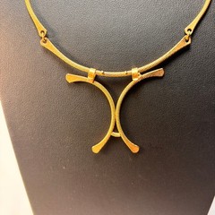 Necklace Gold Vintage Sarah Coventry Textured Segmented Chain Removable Pendant