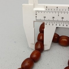 Antique Ottoman Dark Honey Cognac Bakelite Catalin Faturan Bead Necklace 84.71g