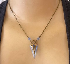 Vintage Necklace Art Nouveau Pendant Sap-phire Blue Antique Czech Glass