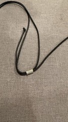 Vintage Stone and Silver Pendant Necklace on Adjustable Leather Cord
