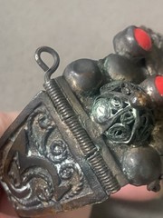 Vintage Antique Moroccan Enamel Berber Cuff Bracelet Ethnic Tribal Bangle