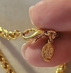 Vintage Signed NOLAN MILLER 30in Goddess Necklace Goldtone Clear Pink And Green