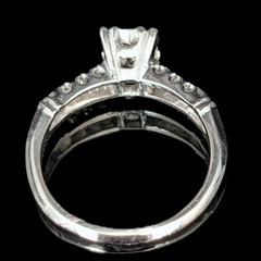 1950s Vintage Old GIA Cert. 0.96ct Diamond Platinum Engagement Ring Estate Gift