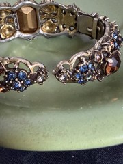 Hollycraft rhinestone bracelet Clamper Bangle Hinged 1950s Unique