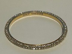 Juicy Couture Bracelet, Gold-Tone Pave Bangle Bracelet – Fashion Jewelry