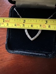 Antique Vintage Diamond Heart Pendant 14k White Gold