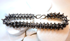 VTG Mens Sterling Silver Cannetille Filigree Etruscan Bracelet RARE 30g 8″ 10mm