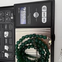 Vtg JTV Sterling Silver Green Gemstone Necklace Posibly Cyracorpse Or Green Onyx