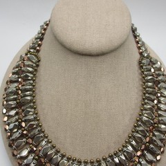 Vintage Cleopatra Necklace Egyptian Revival Mixed Metals Nakamol Collar 18 Inch