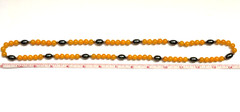Natural Yellow Stone Beads Necklace No Clasp 28″ L