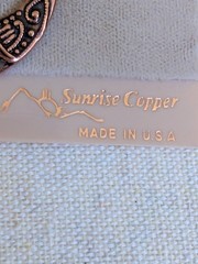 Vintage Wheeler Sunrise Copper Large Hoop Dangle Earrings Original Card USA