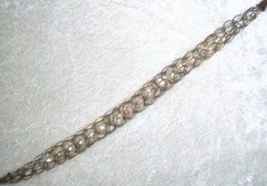 Vintage 925 Sterling Silver Chainmaille Pearl Viking Dragon Tail Toggle Bracelet