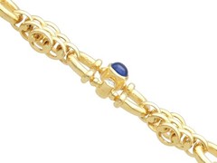 Vintage 1.20Ct Sapphire and 0.24Ct Diamond, 18k Yellow Gold Bracelet (1989)